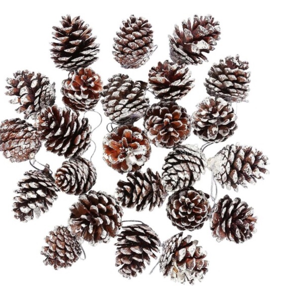 Christmas Pine Cones Berry Branch Ornament With Snow - Picture 3 of 8